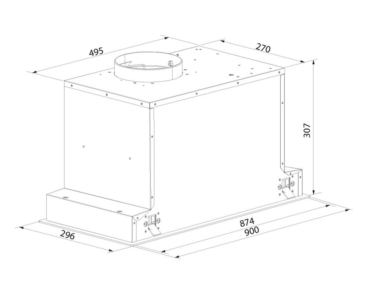 Полновстраиваемая вытяжка  KBH 2090 W GLASS:Чертеж 