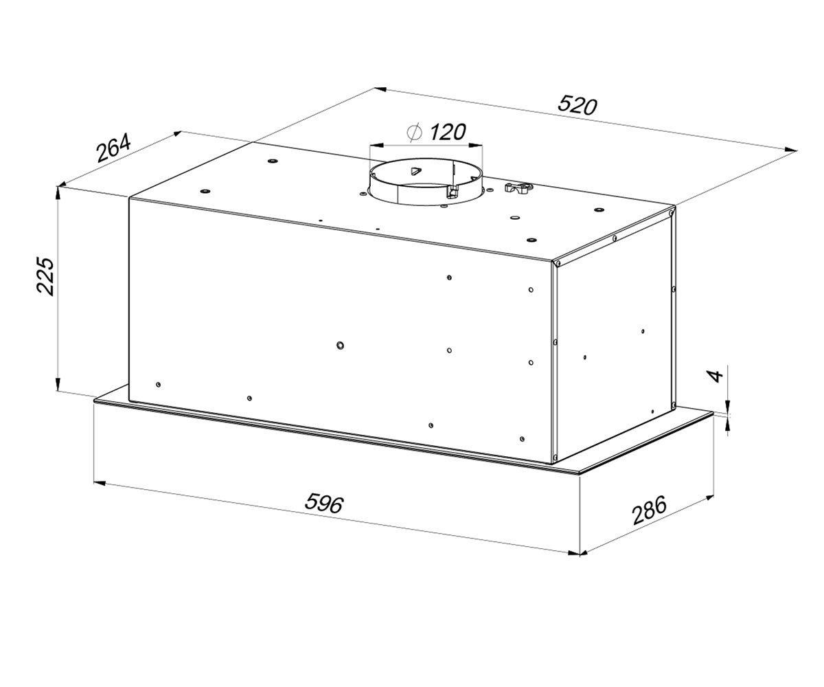 Вытяжка кухонная  KBH I 0160 B GLASS:Чертеж 