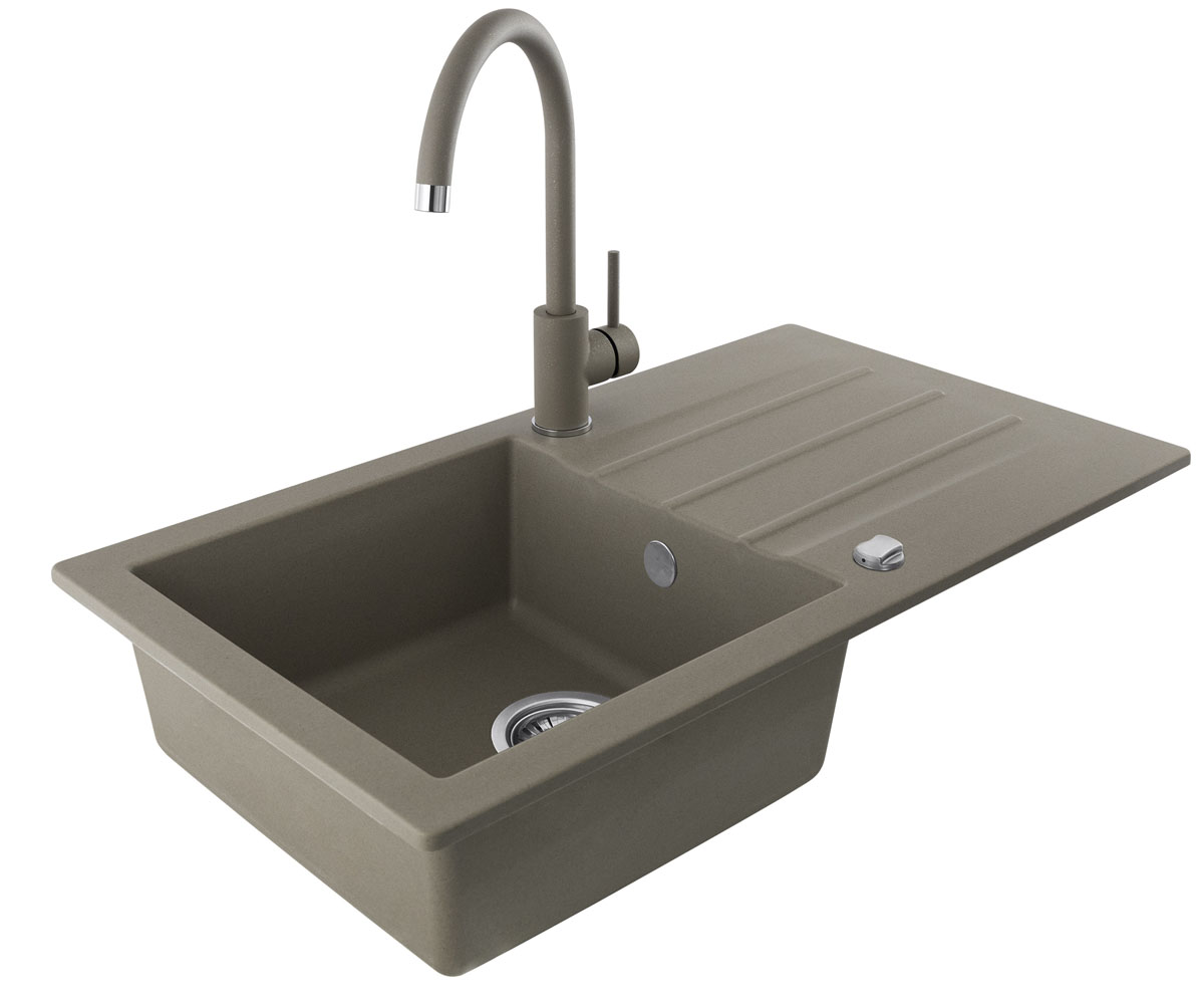Мойка с крылом  KGS A 50 1B1D NATURAL BEIGE:Фото 3
