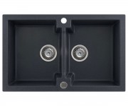 Мийка на дві чаші KERNAU  KGS A 80 2B BLACK METALLIC
