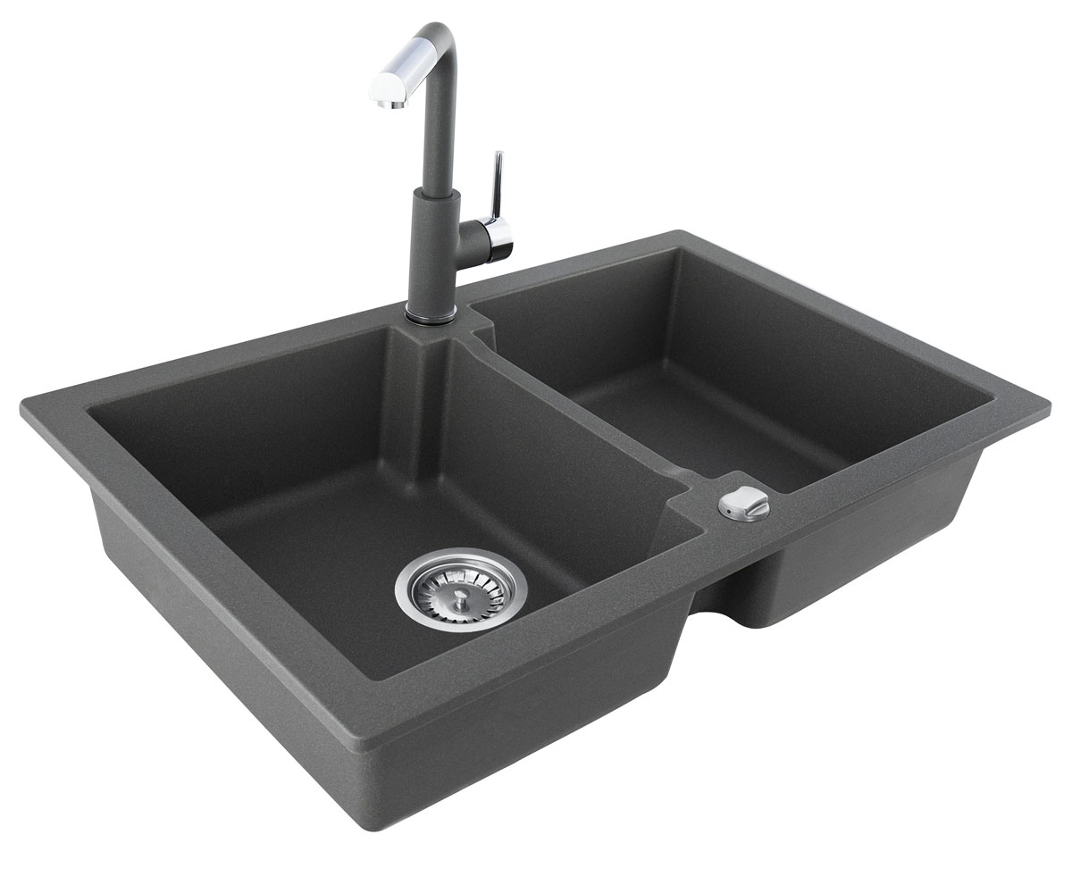 Мойка на две чаши  KGS A 80 2B GREY METALLIC:Фото 3