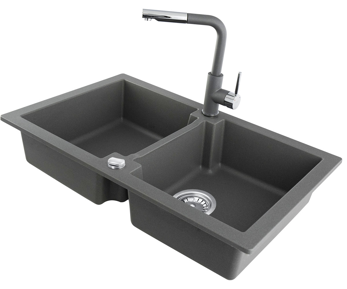 Мойка на две чаши  KGS A 80 2B GREY METALLIC:Фото 4