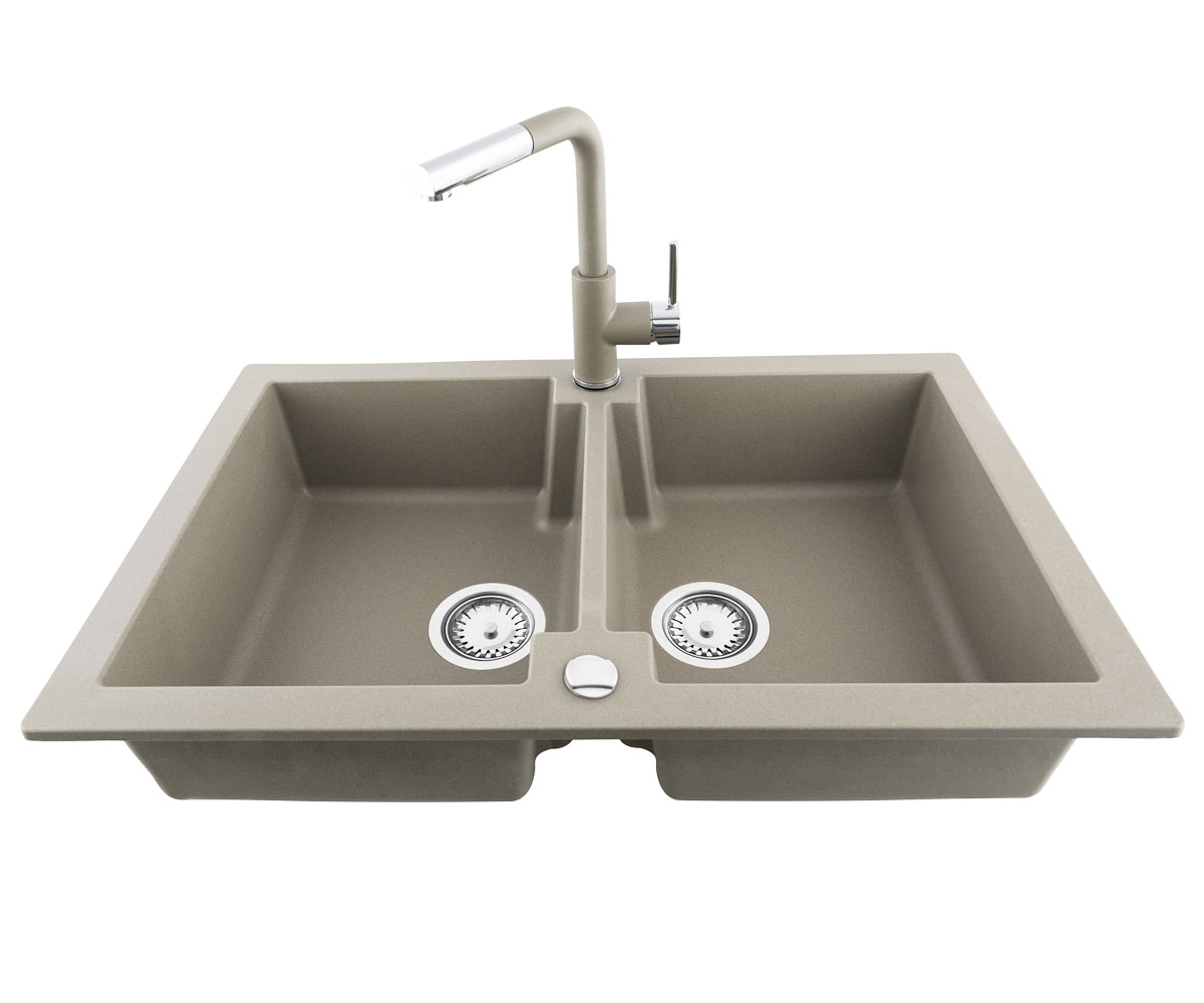 Мойка на две чаши  KGS A 80 2B NATURAL BEIGE:Фото 2