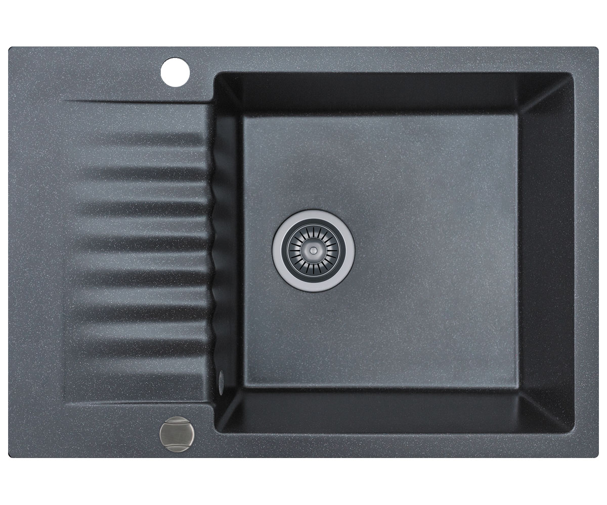 Гранитная мойка KERNAU  KGS F 6072 1B1D BLACK METALLIC KGS F 6072 1B1D BLACK METALLIC