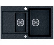 Мойка на полторы чаши KERNAU  KGS H 6080 1,5B1D BLACK METALLIC