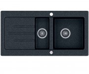 Полуторная мойка KERNAU  KGS V 60 1.5B1D BLACK METALLIC