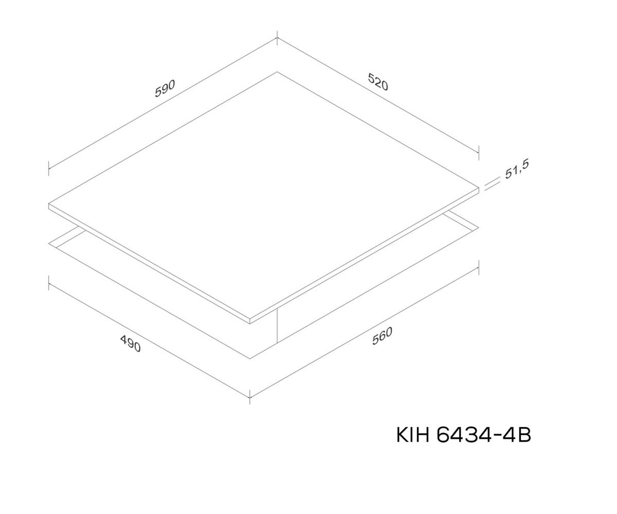 Индукционная плита  KIH 6434-4B:Чертеж 