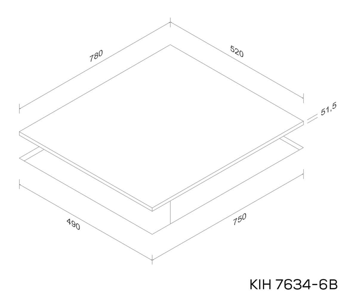 Индукционная поверхность  KIH 7634-6B:Чертеж 