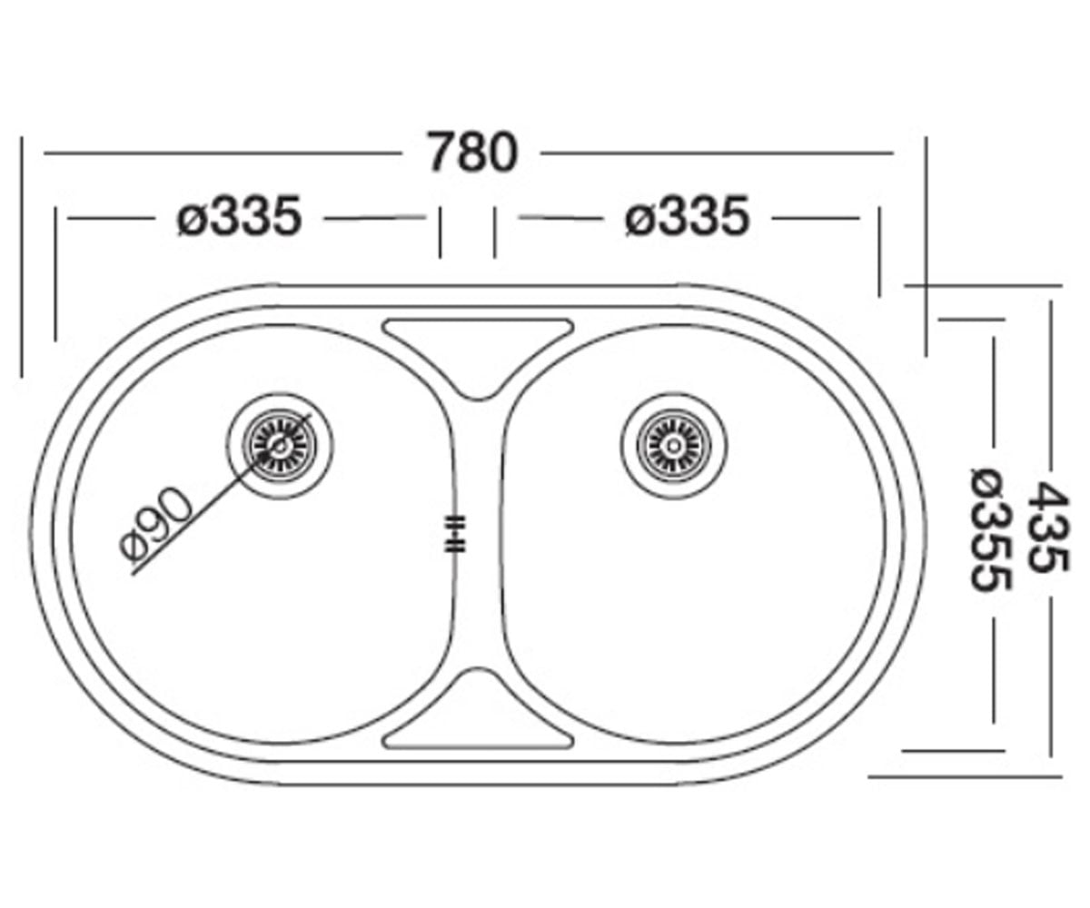 Двойная мойка  KSS B 803 2B SMOOTH:Чертеж 