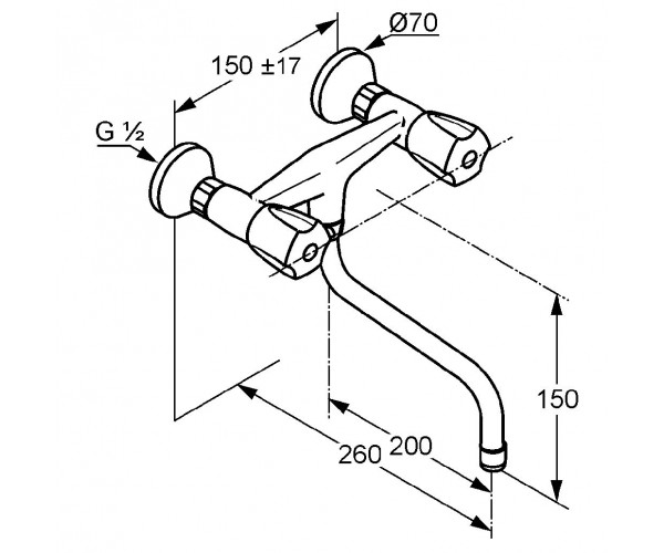 Смеситель для раковины  STANDARD 310530515:Чертеж 