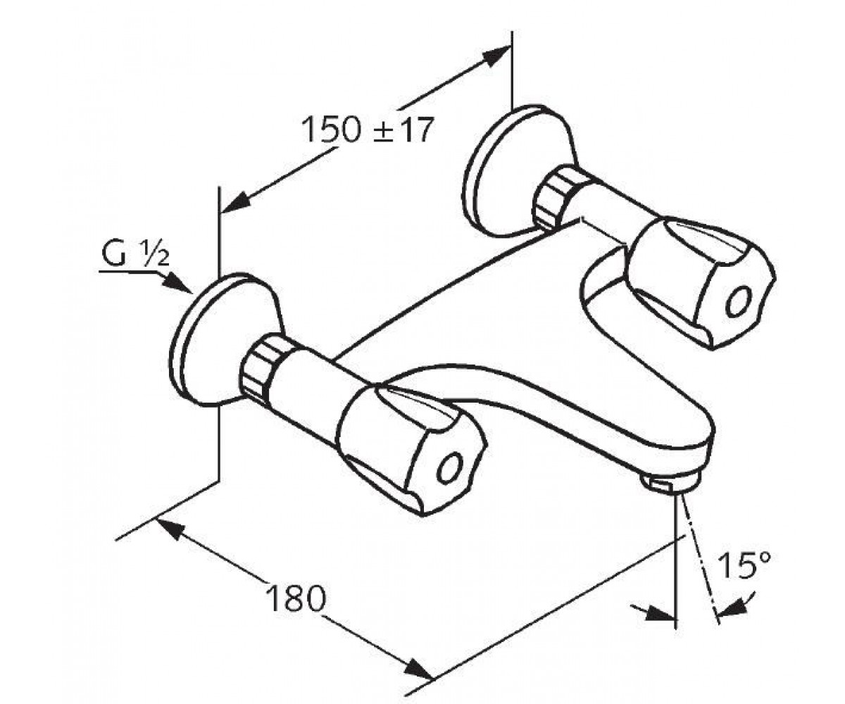 Смеситель для раковины  STANDARD 320040515:Чертеж 