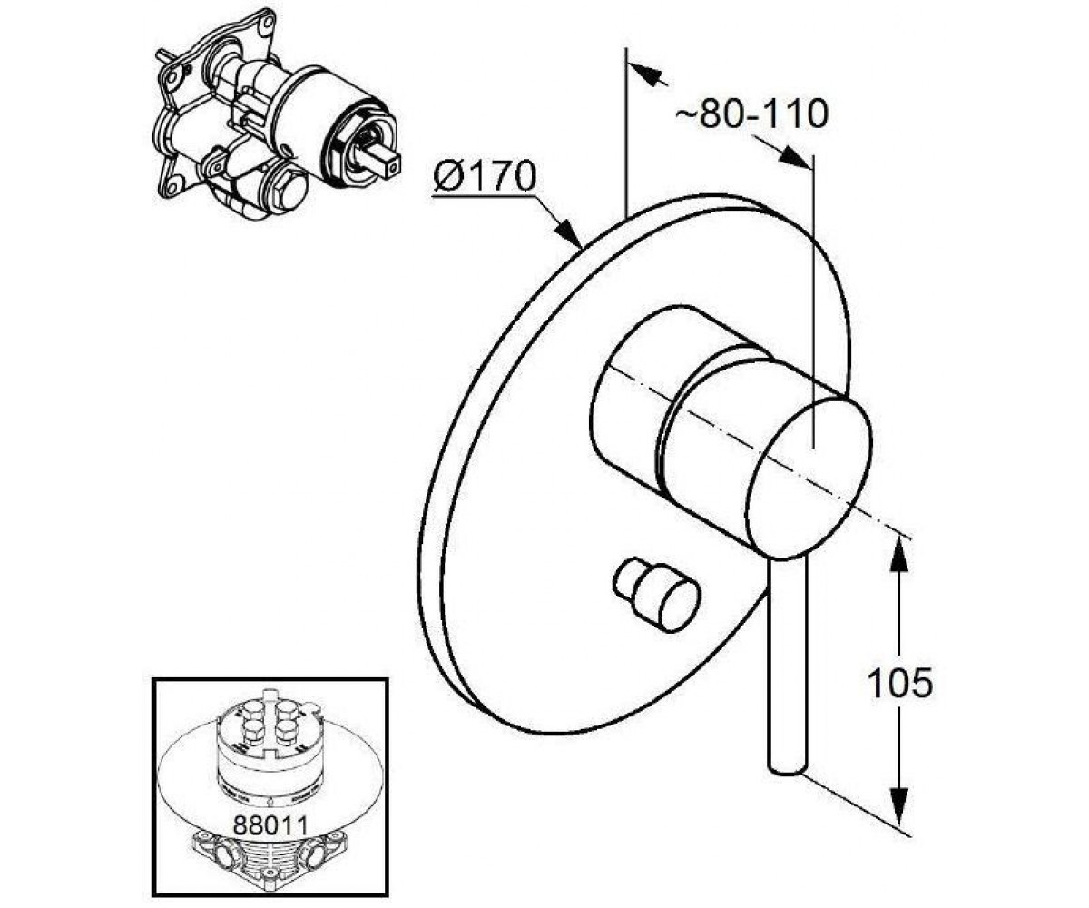 Смеситель для душа  BOZZ 386500576:Чертеж 