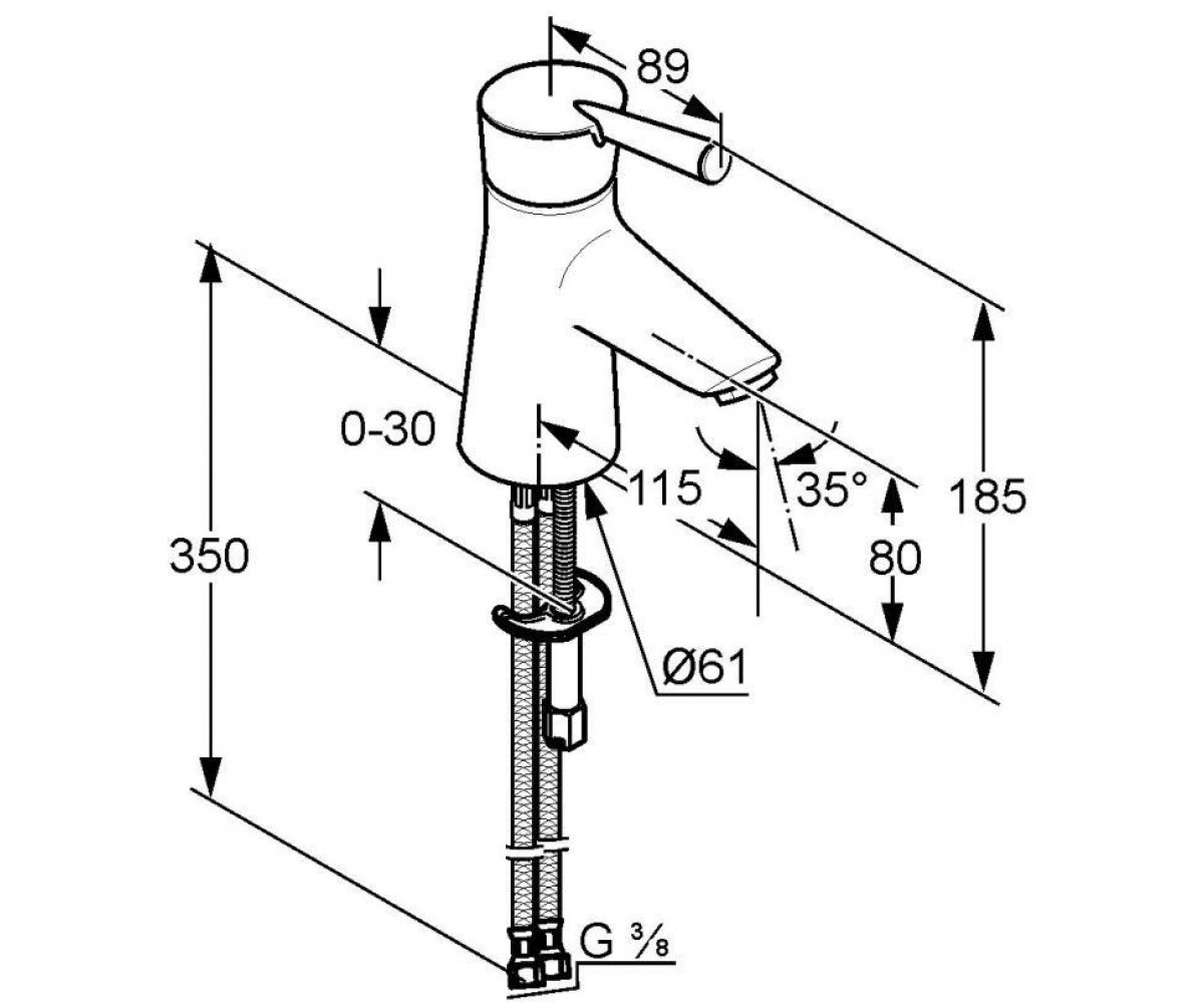 Смеситель для раковины  KIDO 391260575:Чертеж 