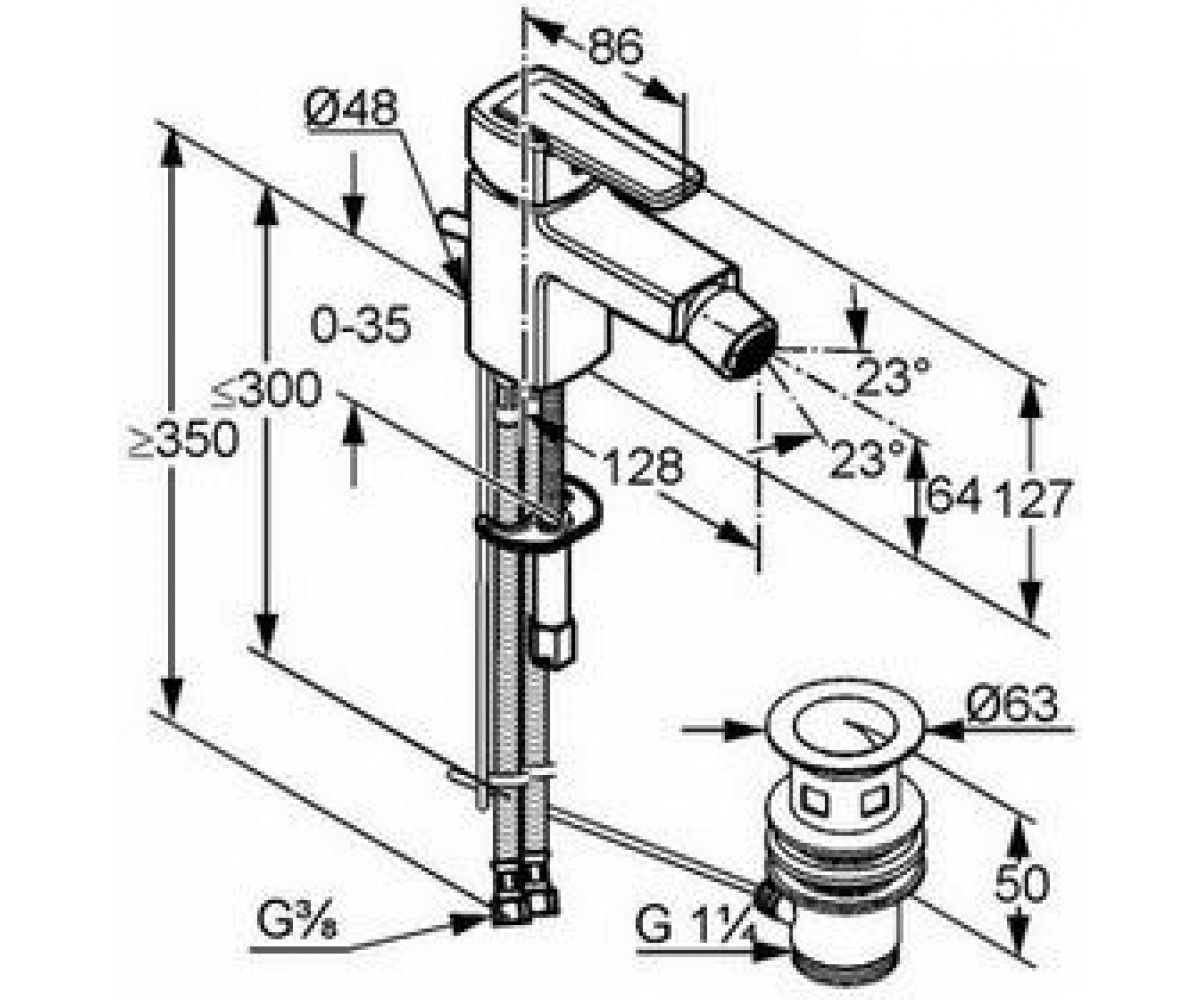 Смеситель для биде  Q-BEO 502160575:Чертеж 