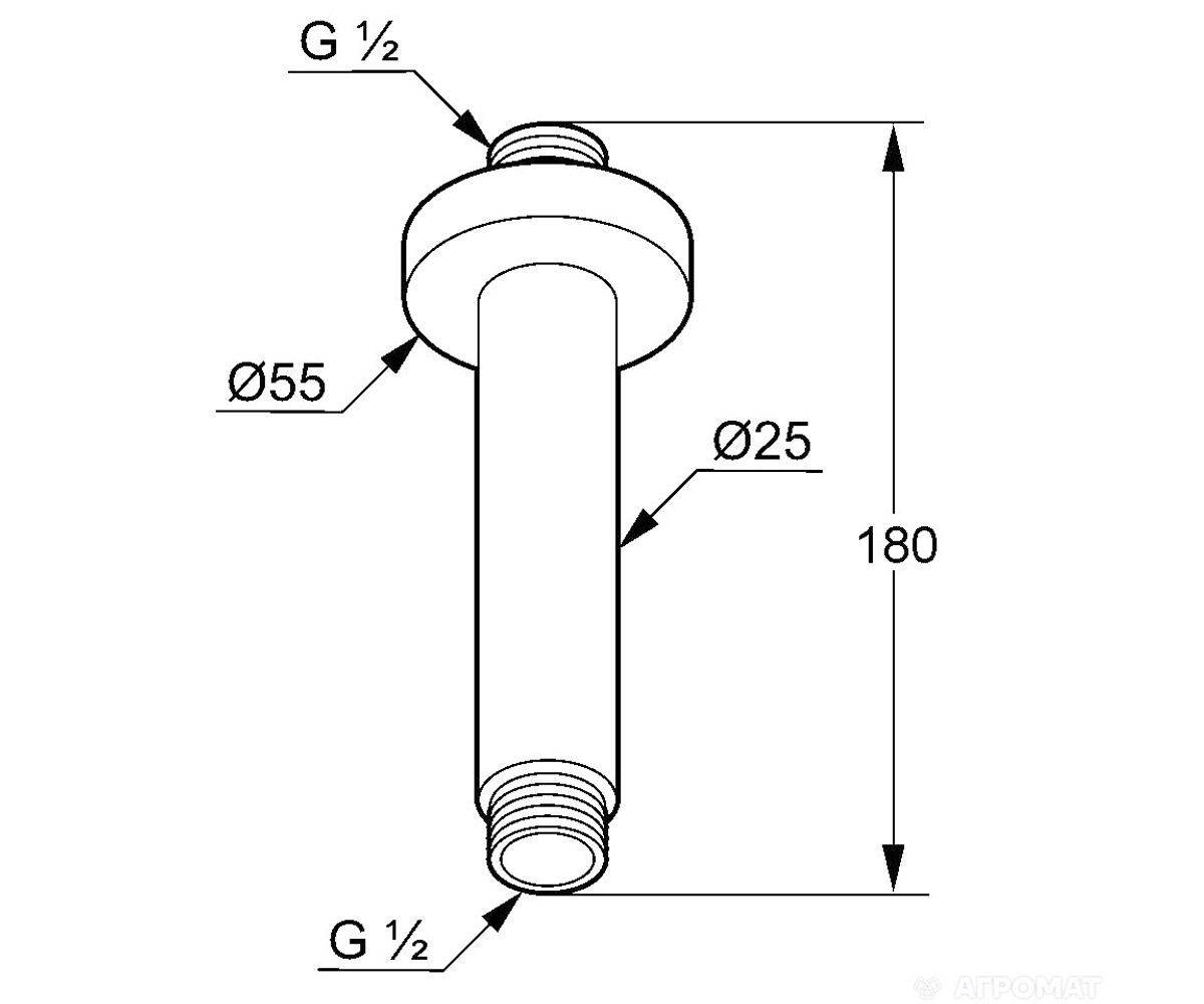 Потолочный кронштейн 18 см  A-QA 665150500:Чертеж 