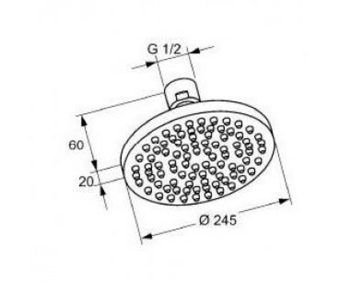Верхний душ  A-QA ECO 665210500:Чертеж 