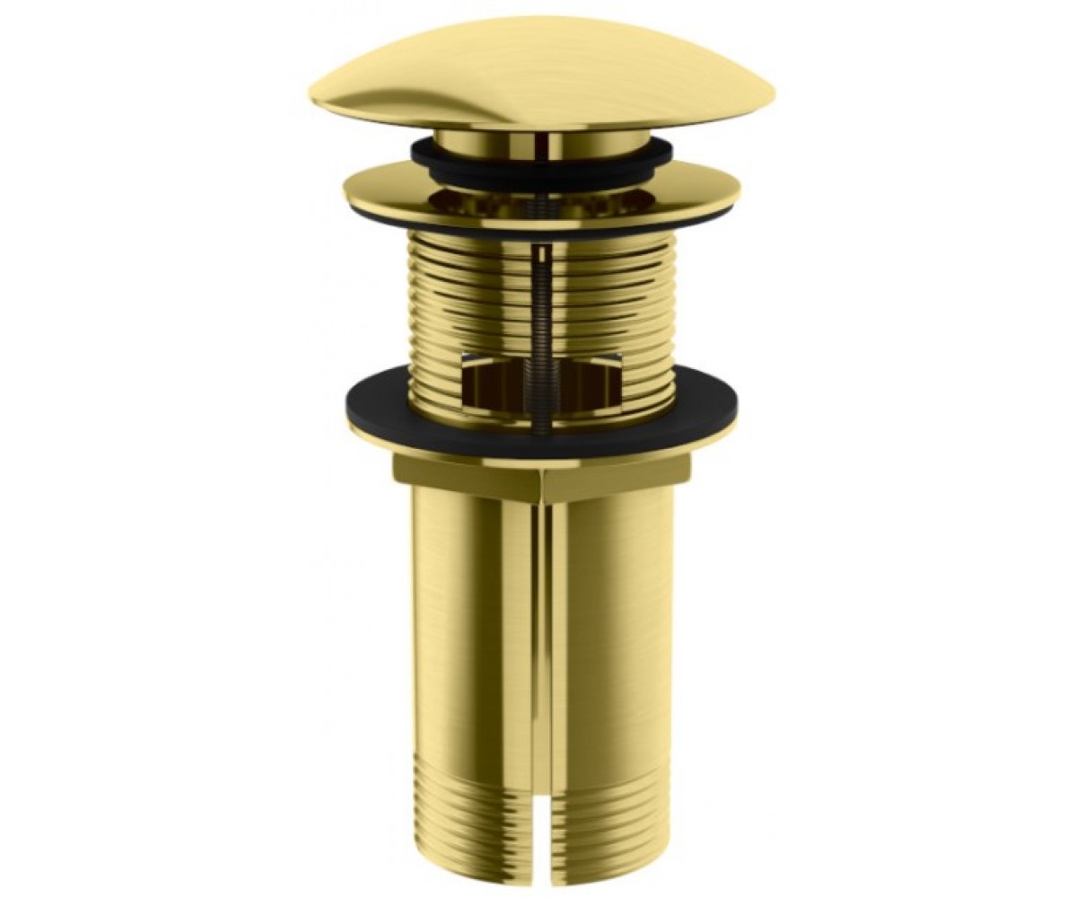 Донный клапан для раковины KOHLMAN CLICK-CLACK BRUSHED GOLD с переливом KOHLMAN  KOREK EGDB KOREK EGDB