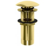 Донный клапан для раковины KOHLMAN CLICK-CLACK BRUSHED GOLD с переливом KOHLMAN  KOREK EGDB