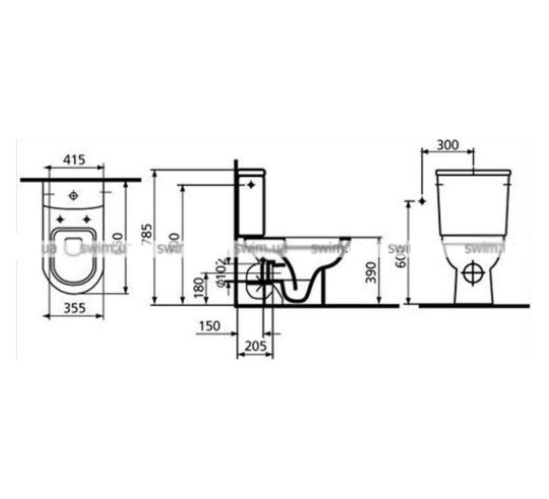 Унитаз  FORM 300 5226N003-1305:Чертеж 