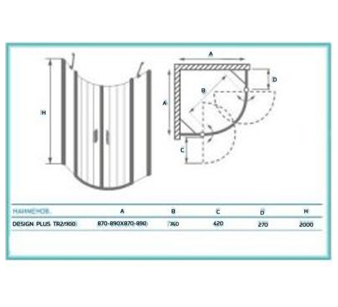 Кабина душевая  TOWER LINE 702-900EKP0-00-17:Чертеж 