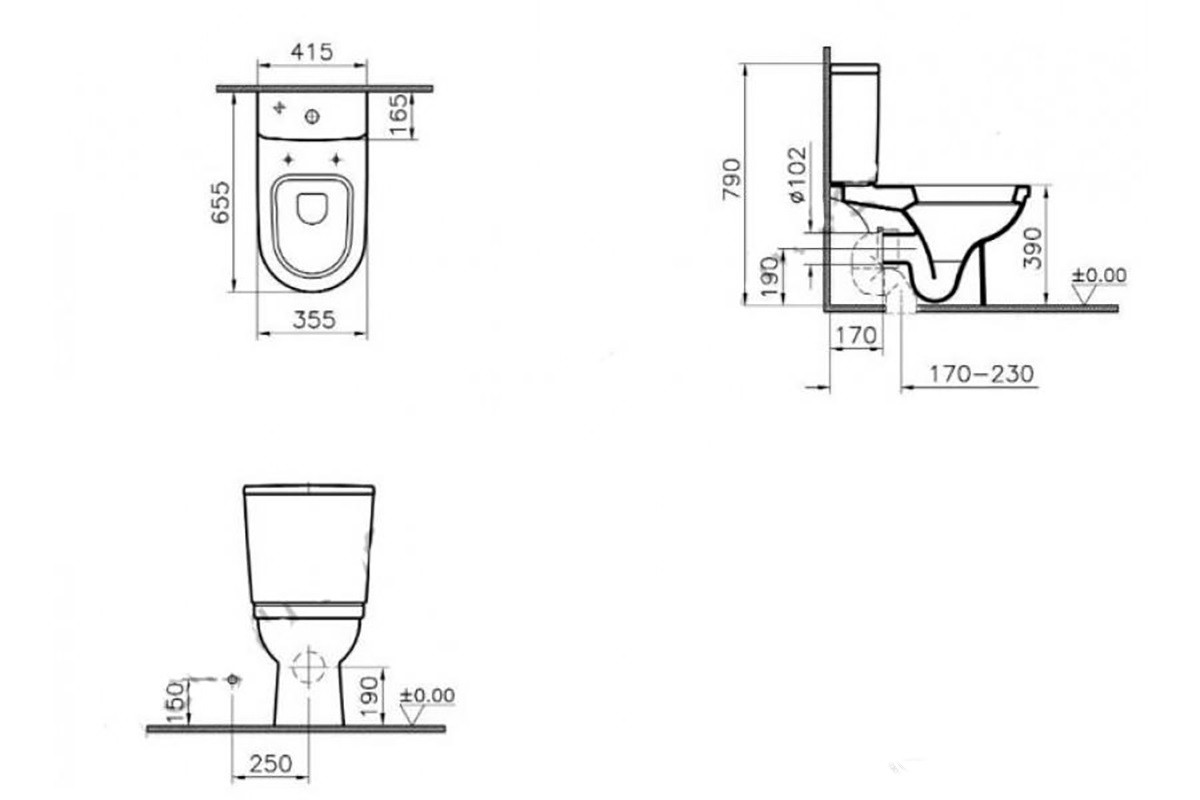 Унитаз компакт  FORM 300 9729N003-7200:Чертеж 