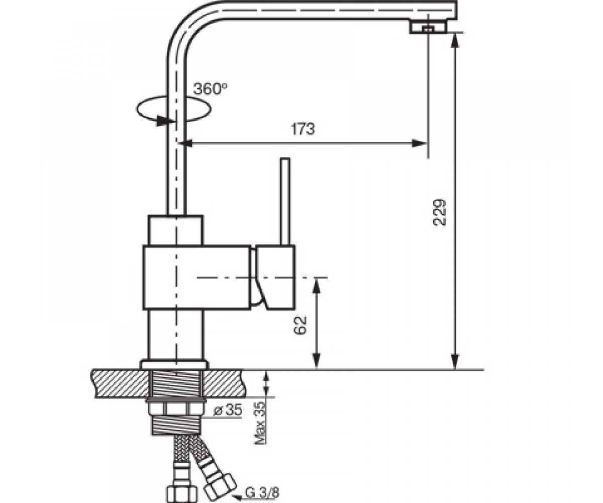 Смеситель на мойку  DESIGN PLUS DS0400:Чертеж 