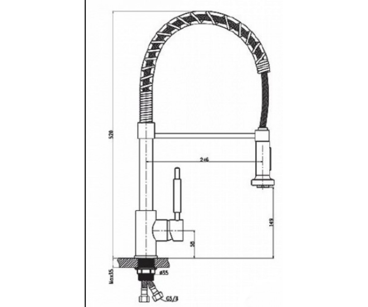 Кухонный смеситель  DESIGN PLUS DS0700:Чертеж 