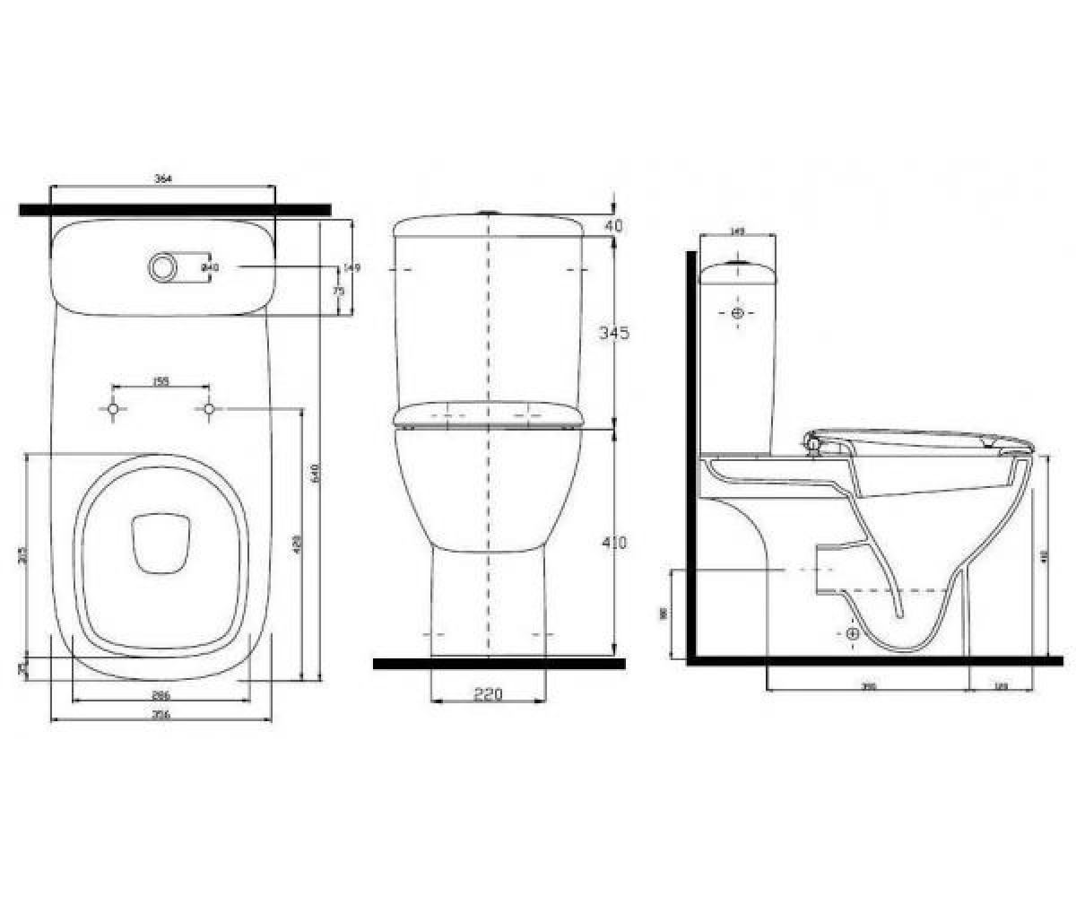 Унитаз с бачком  STYLE L29021000:Чертеж 