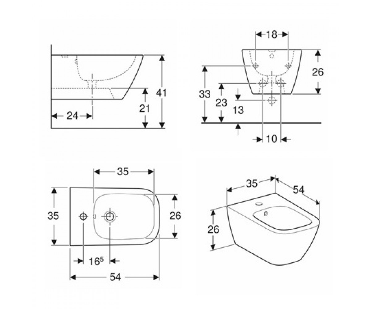 Биде  MODO PURE L35103000:Чертеж 