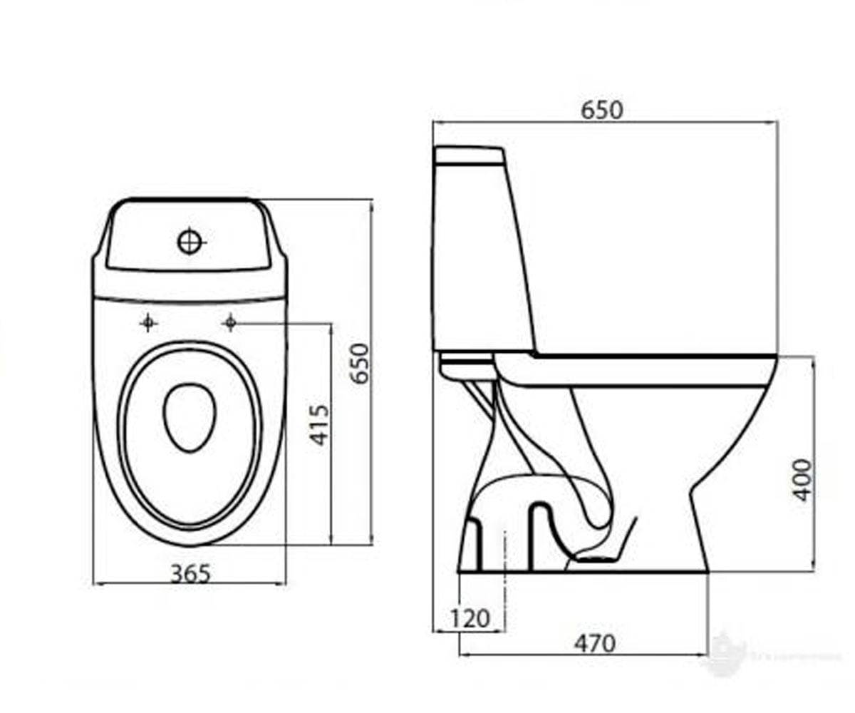 Унитаз с вертикальным выпуском  MODO L39004000:Чертеж 