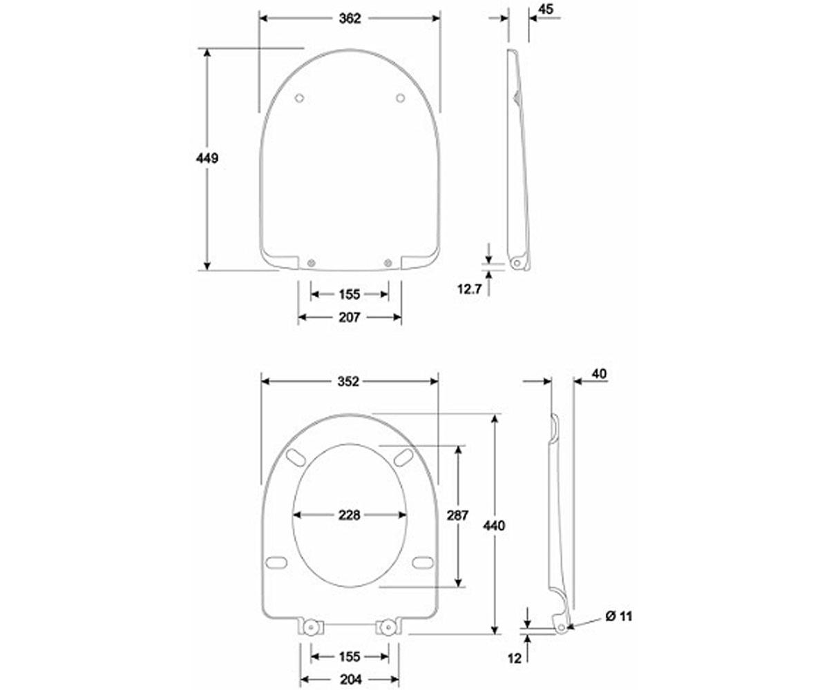 Сиденье с крышкой  NOVA PRO M30112000:Чертеж 