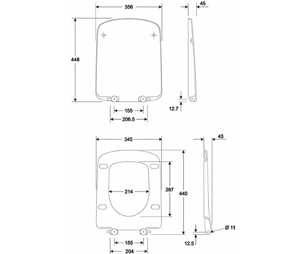 Сиденье с крышкой  NOVA PRO M30115000:Чертеж 