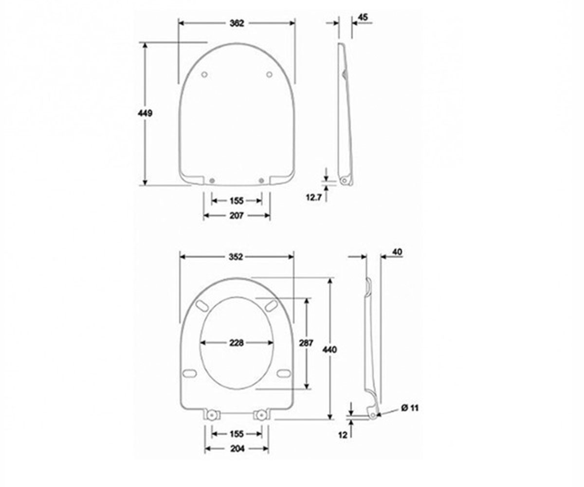 Сиденье с микролифтом  NOVA PRO M30121000:Чертеж 