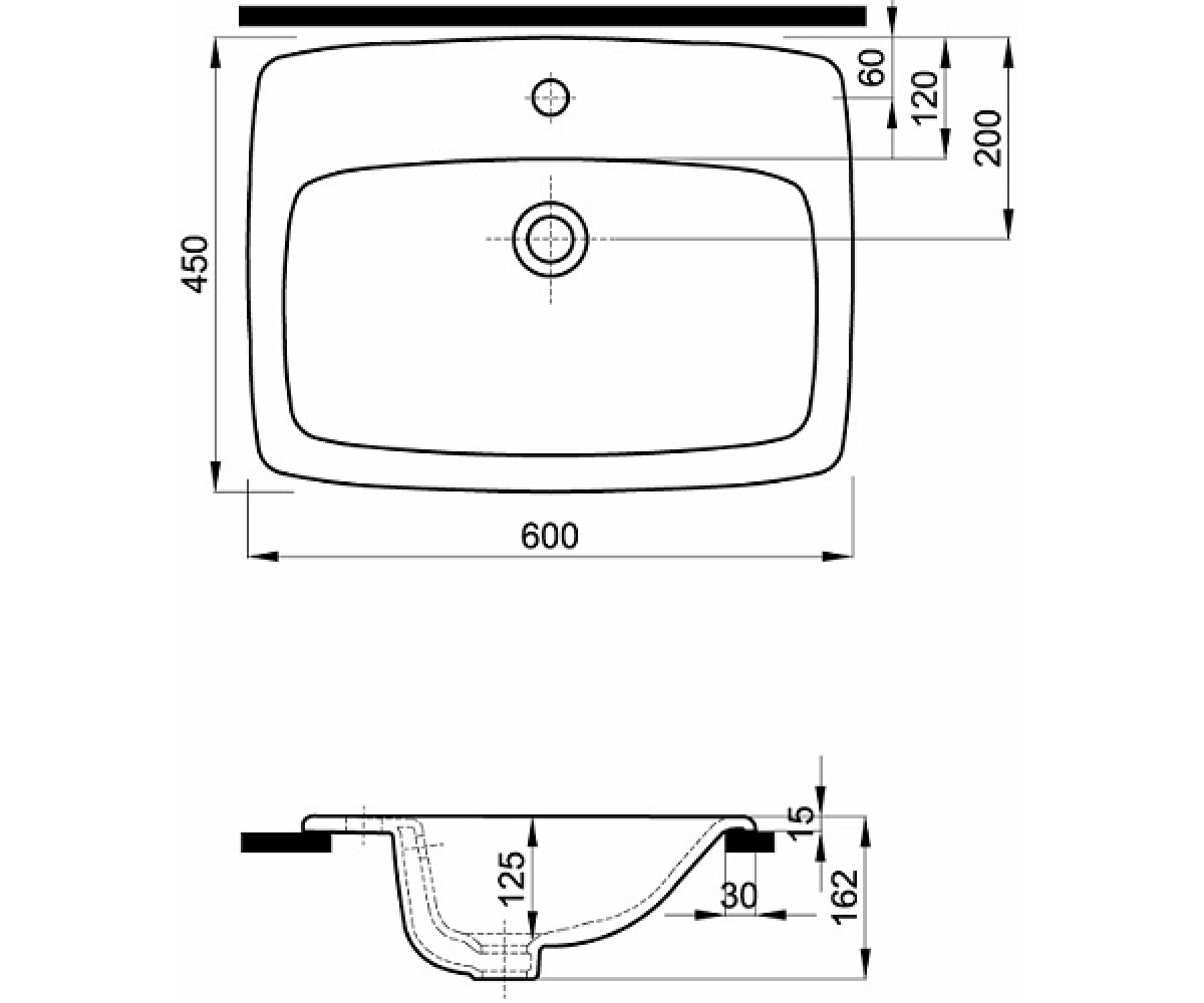 Керамическая раковина  NOVA PRO M31861000:Чертеж 