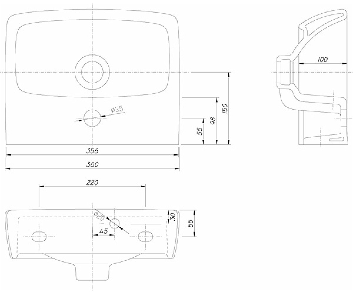 Раковина для ванной  NOVA PRO M32137000:Чертеж 