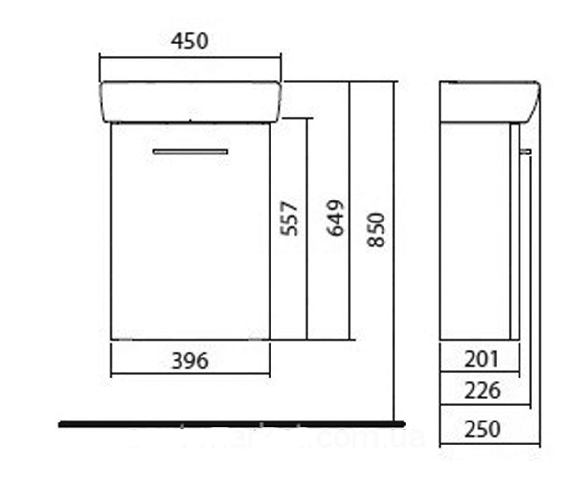 Прямоугольная раковина  NOVA PRO M39002000:Чертеж 