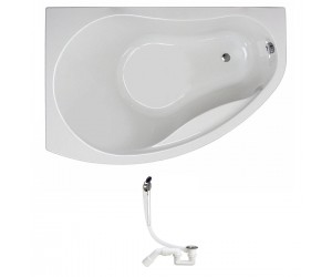 Ліва ванна з сифоном 150х100 см KOLO PROMISE XWA3051000+311537