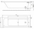 Ванна акриловая 160х70 см  MODO XWP1160000:Чертеж 