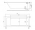 Ванна акриловая 170х75  MODO XWP1170000:Чертеж 