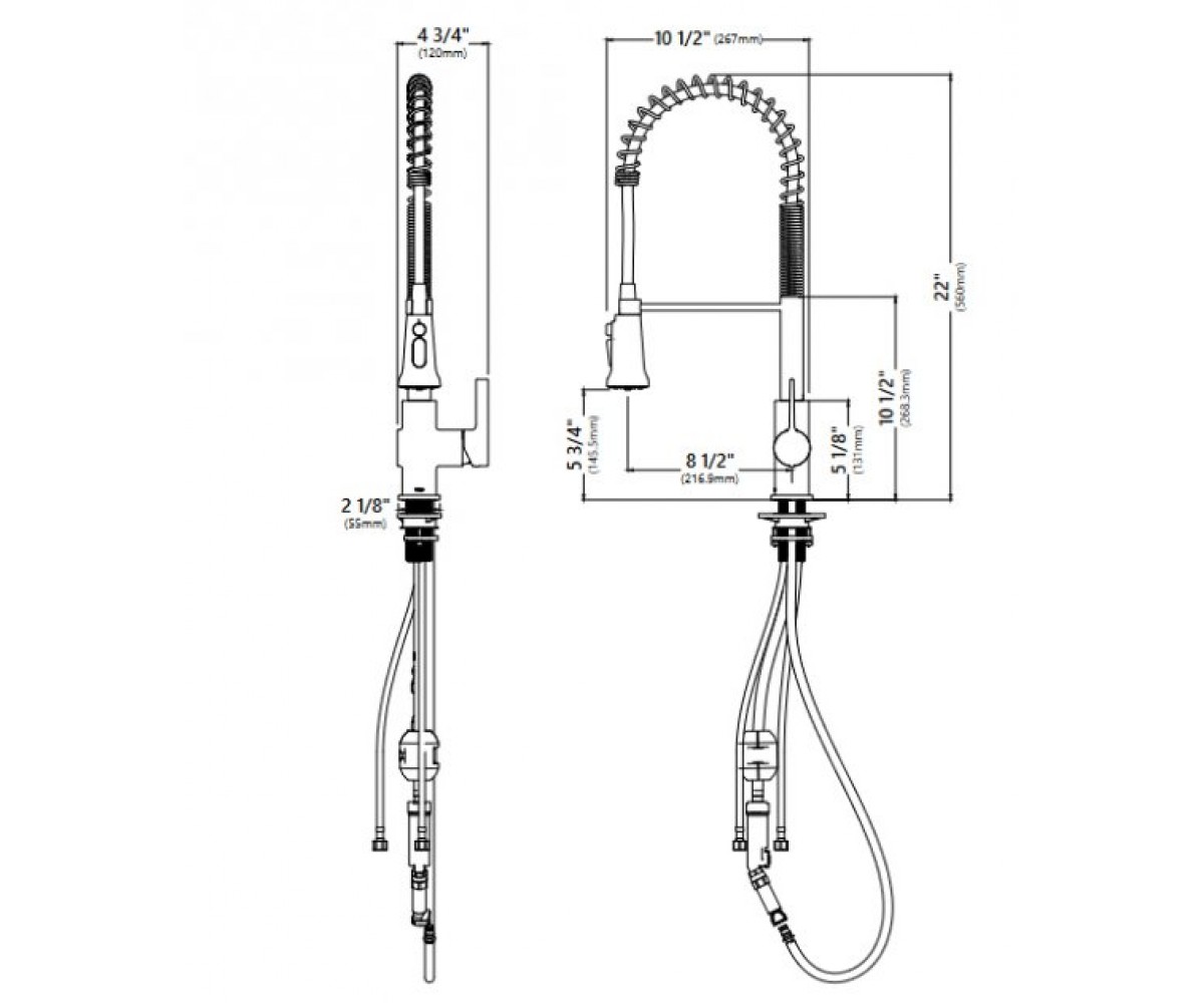 Кухонный смеситель  KFF-1691BG 2-IN1:Чертеж 