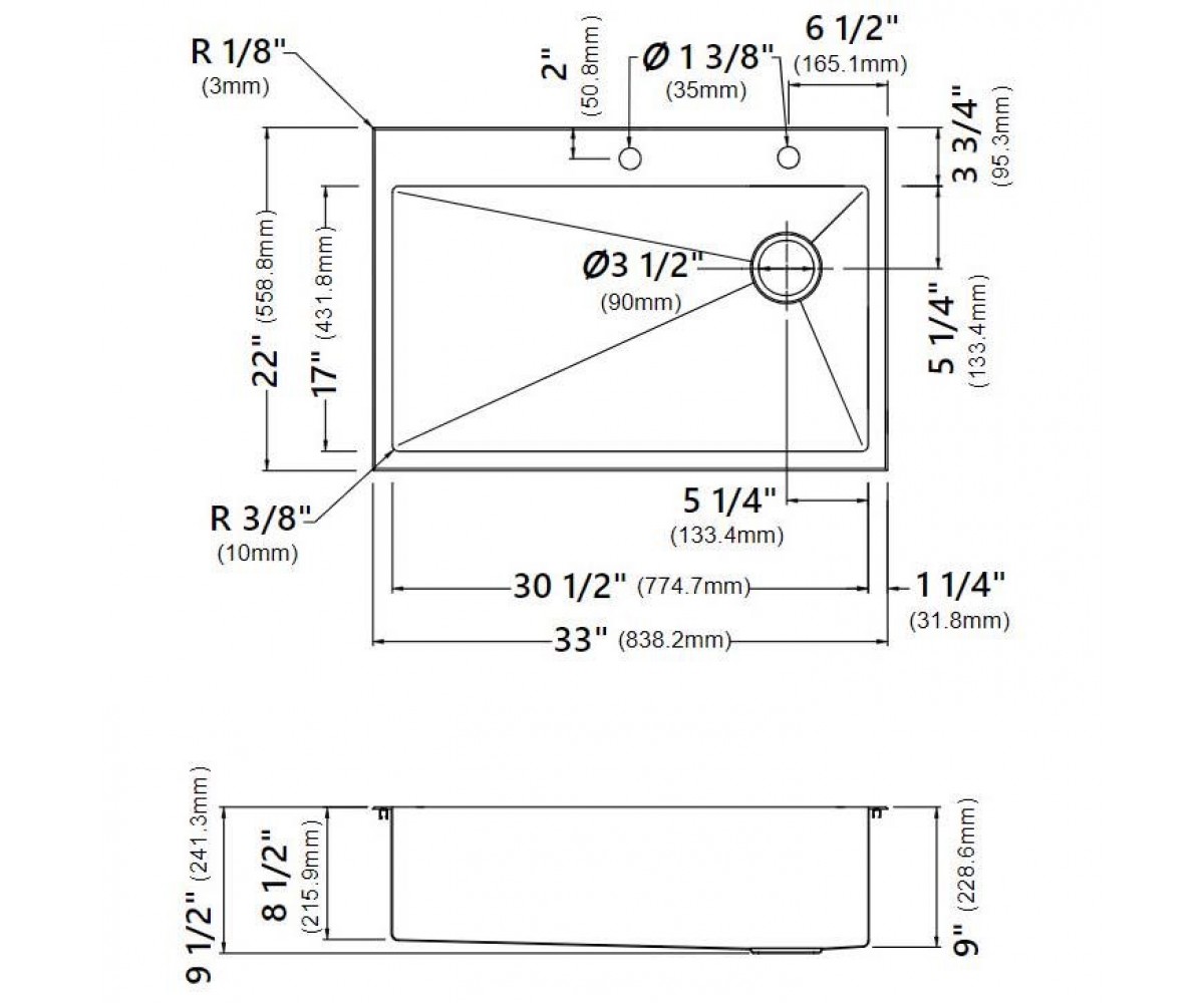 Кухонная мойка с аксессуарами  LOFTEN KHT410-33:Чертеж 