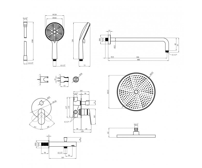 Крона Елемент 211335A-0101 Душова система KRONER  ELEMENT 211335A-0101 ELEMENT 211335A-0101