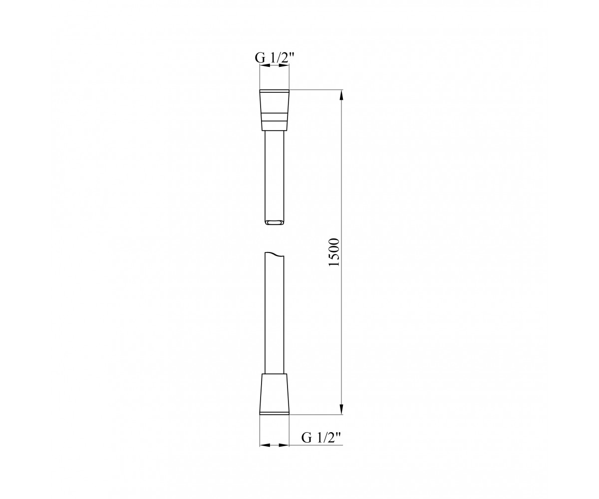 Шланг для душу Kroner Element 2860912915Z-3801  ELEMENT 2860912915Z-3801:Чертеж 
