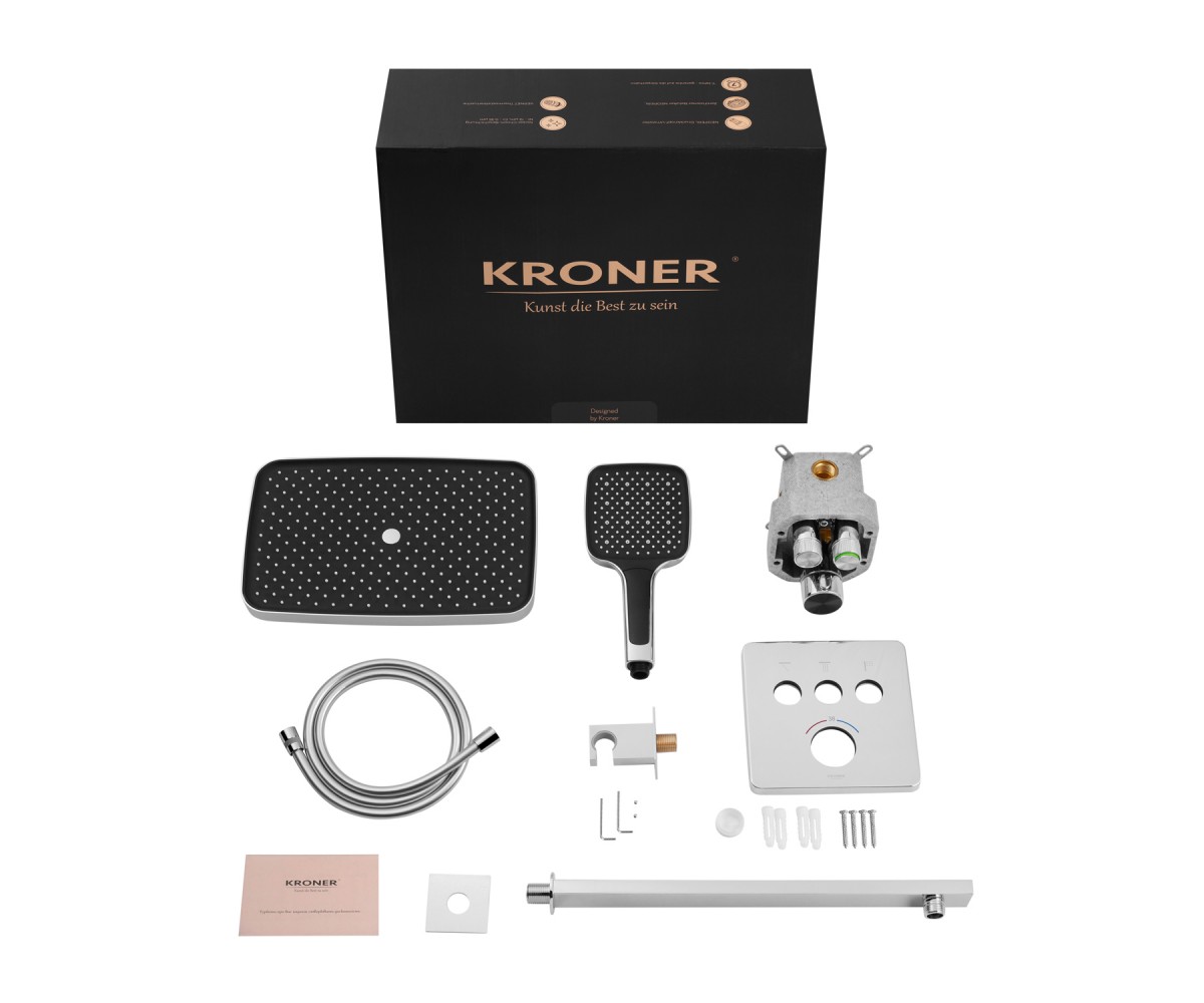 Душова система прихованого монтажу термостатична Kroner Element Thermo 211461-0101  ELEMENT THERMO 211461-0101:Фото 9