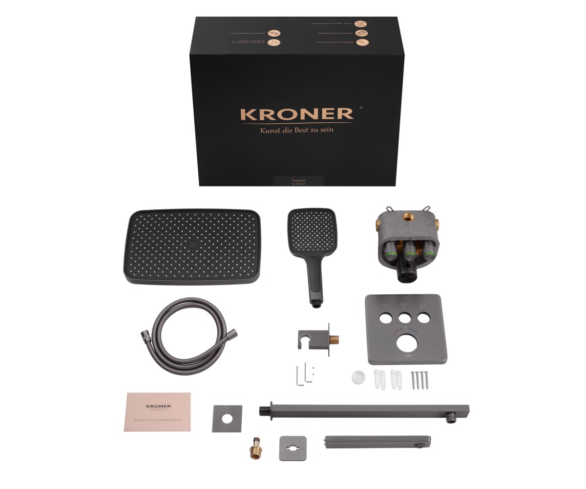 Душова система прихованого монтажу термостатична Kroner Element Thermo 211462-5301  ELEMENT THERMO 211462-5301:Фото 8
