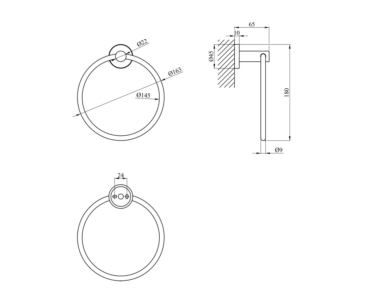 Вешалка для полотенец  KLASSISCH-ESG3704:Чертеж 