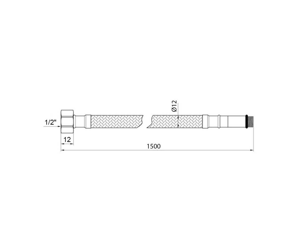 Гибкая подводка  KRM-150M10:Чертеж 