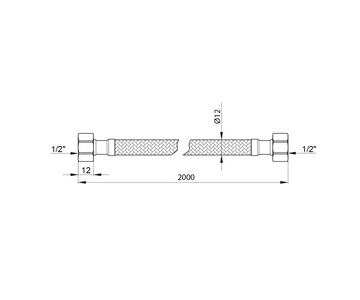Гибкая подводка  KRM-200BB:Чертеж 