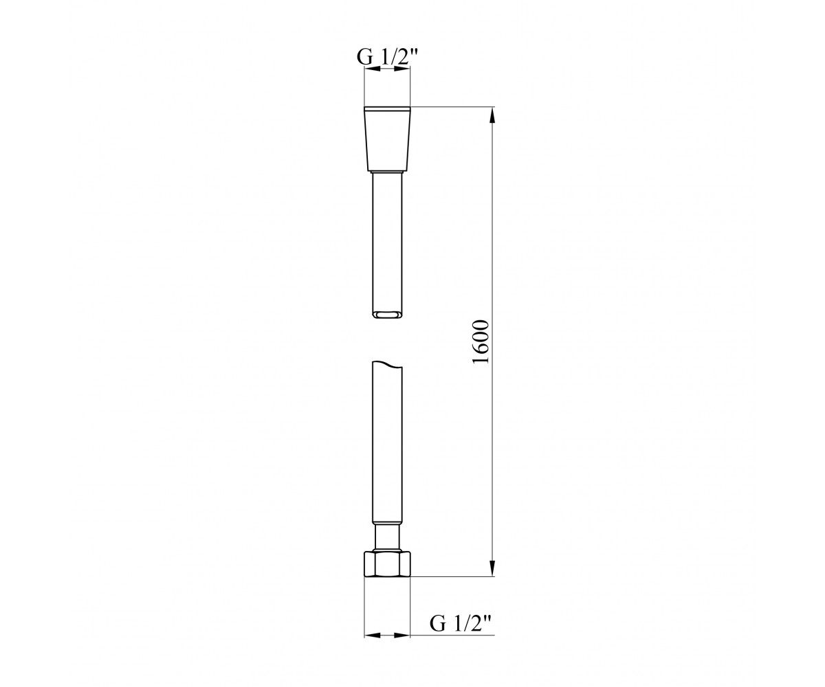 Шланг для душу Kroner KRM - GRP607 Anti-Twist 160 см  KRM-GRP607:Чертеж 