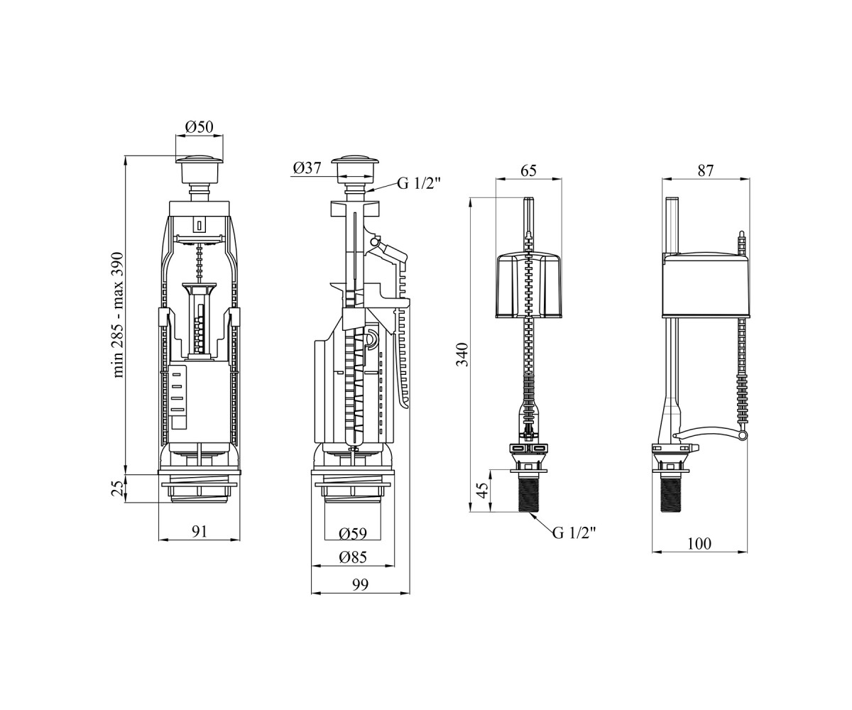 Арматура спускная  KRM KIT7757:Чертеж 